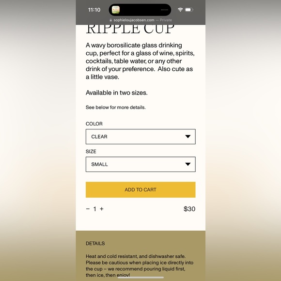 Sophie Lou Jacobsen Clear Ripple Cup - Picture 5 of 5